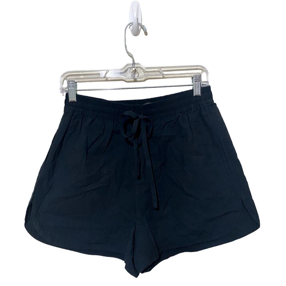 Madewell Shorts Women Small Black Cotton Elastic-Waist 100% Cotton Summer NWT